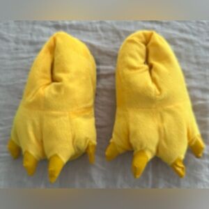 Pair Kids Child’s Size Small Fleece Chicken Feet Slippers Halloween Cost…